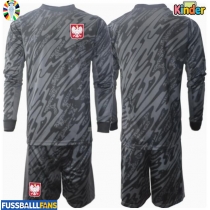 Polen Torwart Auswärts Trikotsatz Kinder EM 2024 Langarm (+ Kurze Hosen)